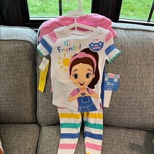 Toddler Girls Ms. Rachel 4 piece pajama set Size 3T